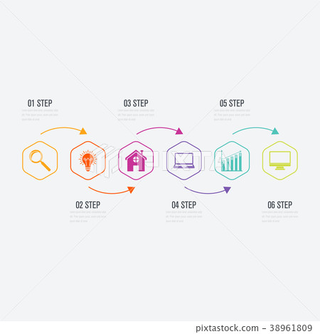 Vector illustration infographics 6 options 38961809
