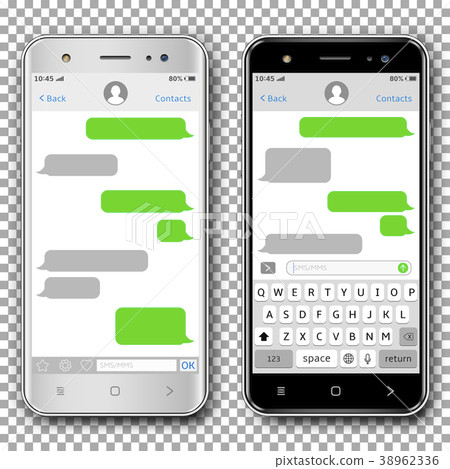 Vector smartphones with messaging sms app template 38962336