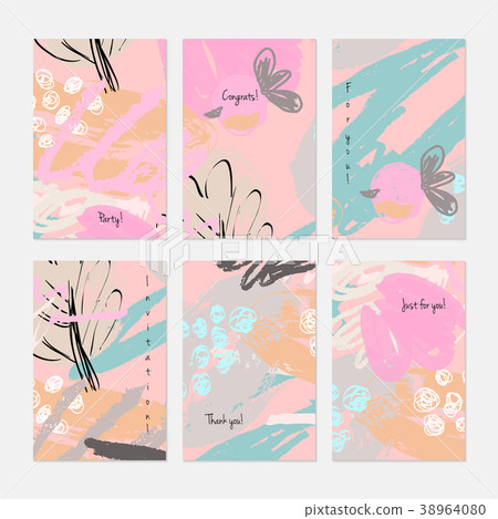 Rough drawn scribbles doodles dots and circle 38964080