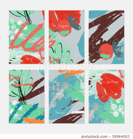 Rough drawn scribbles doodles dots and circle 38964081