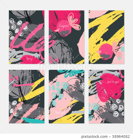 Rough drawn scribbles doodles dots and circle 38964082