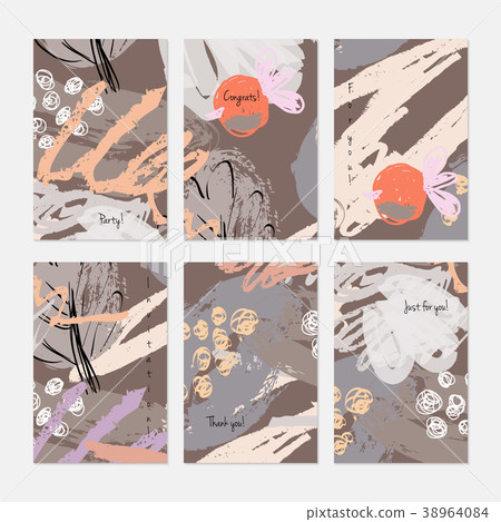 Rough drawn scribbles doodles dots and circle 38964084