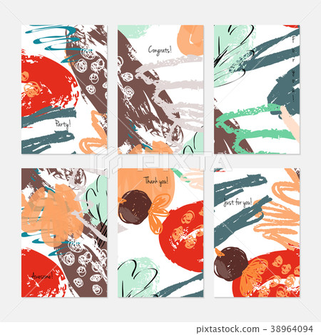 Rough drawn scribbles doodles dots and circle 38964094