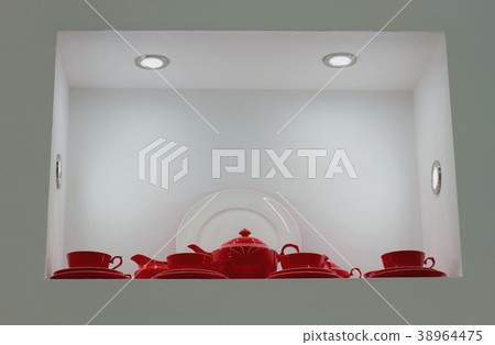 red tea set 38964475