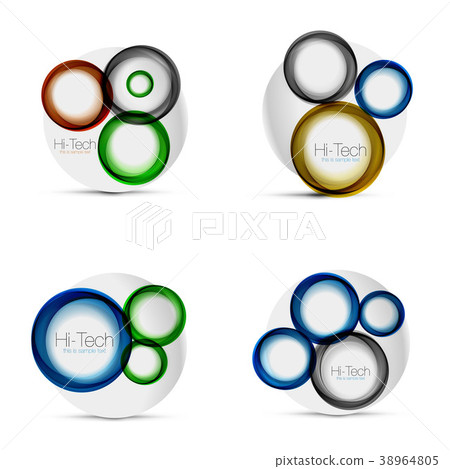 Set of circle web layouts - digital techno round 38964805
