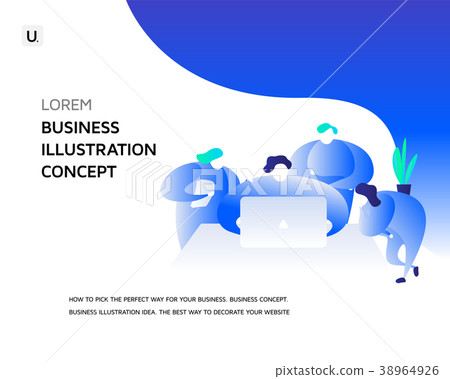 Vector business illustration. Young people work 38964926