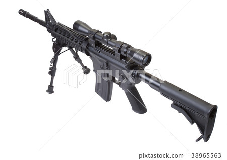 rifle with bipod isolated on a white background 38965563