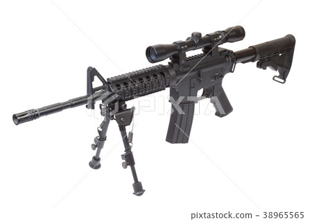 rifle with bipod isolated on a white background 38965565