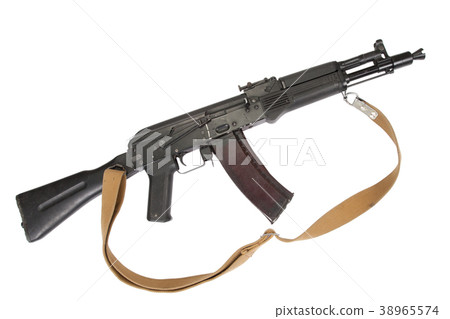 russian kalashnikov AK assault rifle on white 38965574