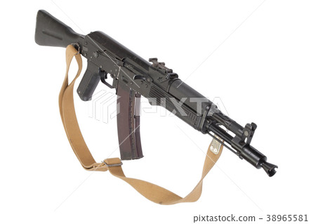 russian kalashnikov AK assault rifle on white russian kalashnikov AK assault rifle on white 38965581