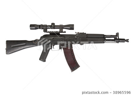 modern kalashnikov assault rifle on white modern kalashnikov assault rifle on white 38965596