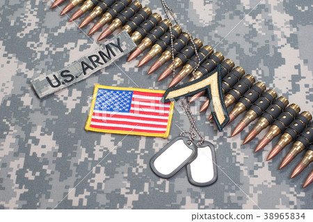 camouflage background with US flag 38965834