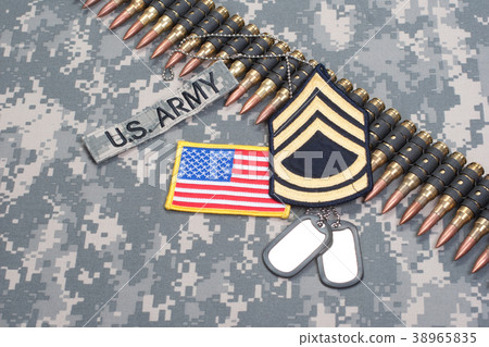 camouflage background with US flag 38965835