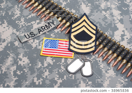 camouflage background with US flag 38965836