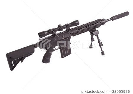 sniper rifle with bipod isolated sniper rifle with bipod isolated 38965926