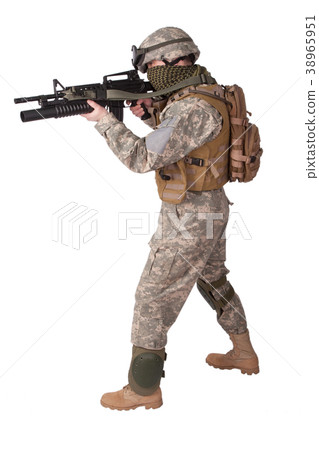 U.S. Army Infantryman on white background 38965951