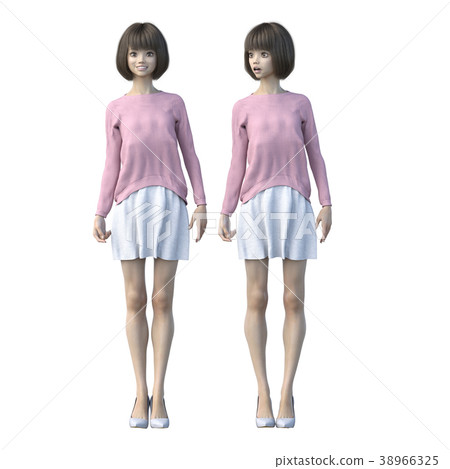 O腿女性比較perming3DCG插圖素材 O腿女性比較perming3DCG插圖素材 38966325