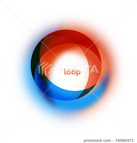 Loop circle business icon, created with glass 38966972