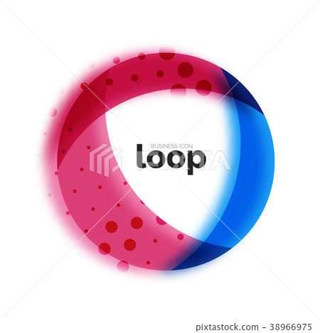 Loop circle business icon, created with glass 38966975