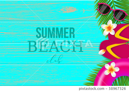 Summer tropical beach club background vector Summer tropical beach club background vector 38967326