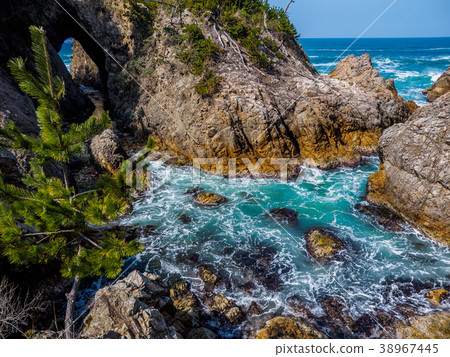 鳥取縣的地理公園絕倫美麗的Urotomi海岸San-in Coast國家公園世界地質公園 38967445