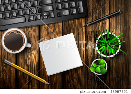 Modern workspace vector set with stationery 38967861