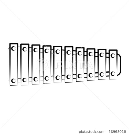 Isolated xylophone outline. Musical instrument 38968016