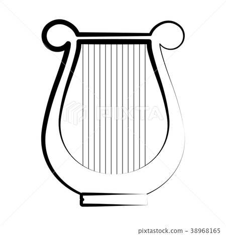 Isolated lyre outline. Musical instrument 38968165