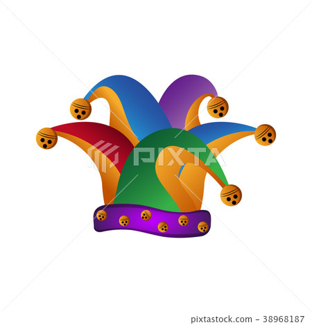 Harlequin hat, April fool day. 38968187