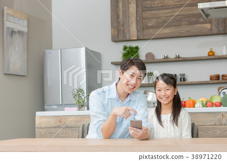 Parent-child father seeing a smart father Dad girl A feeling of a girl's life 38971220