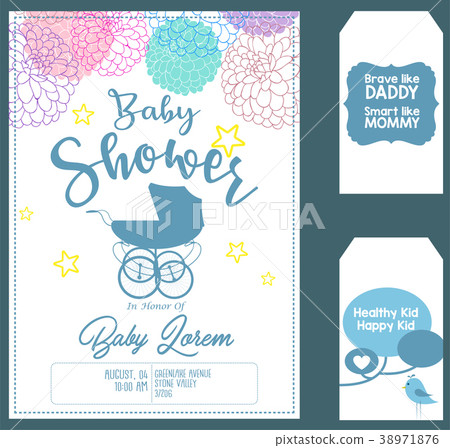 Baby shower invitation card template 38971876