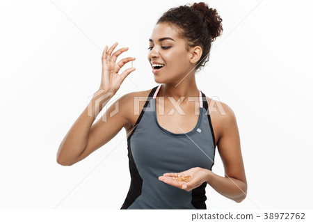 Healthy and Fitness concept - Closeup portrait of 38972762