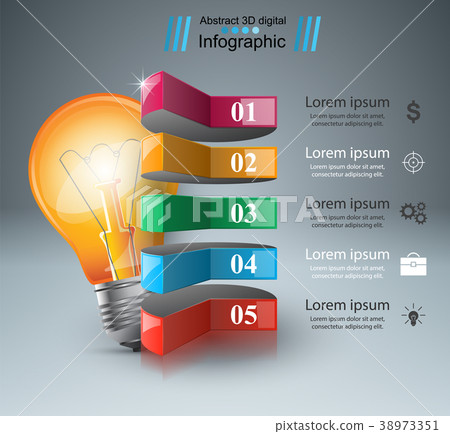 Infographic design. Bulb, Light icon. Infographic design. Bulb, Light icon. 38973351