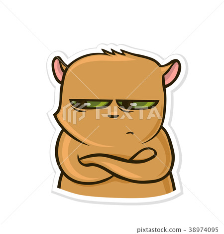 Sticker for messenger with funny animal. Sad Sticker for messenger with funny animal. Sad 38974095