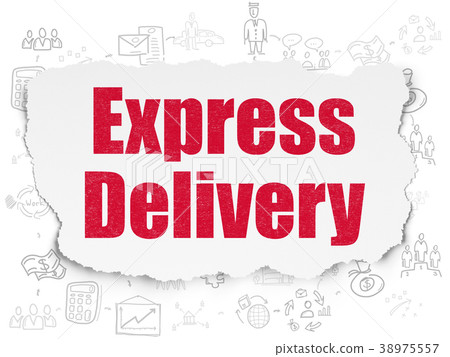 Finance concept: Express Delivery on Torn Paper 38975557