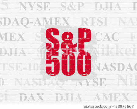 Stock market indexes concept: S&P 500 on wall Stock market indexes concept: S&P 500 on wall 38975667