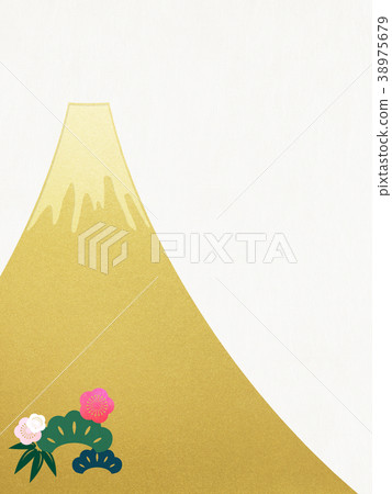 日本紙 - 富士山 - 背景 - 金箔 - 現代 38975679
