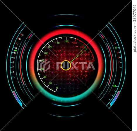 Speedometer isolated on black 38977045