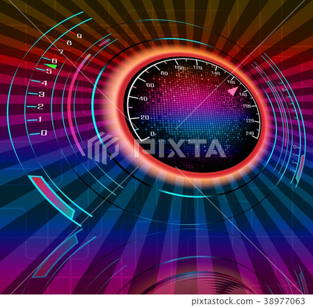 Speedometer and arrow on 170 38977063