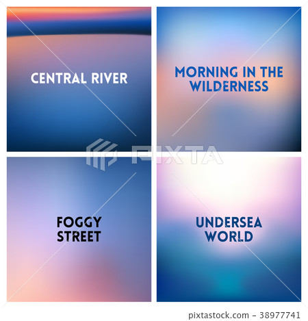 Abstract vector sunset blurred background set 38977741