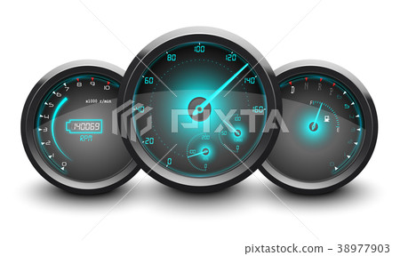 Speedometer, tachometer, fuel and temperature gaug 38977903