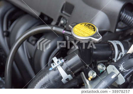 Metal cover on an radiator for engine cooling Metal cover on an radiator for engine cooling 38978257