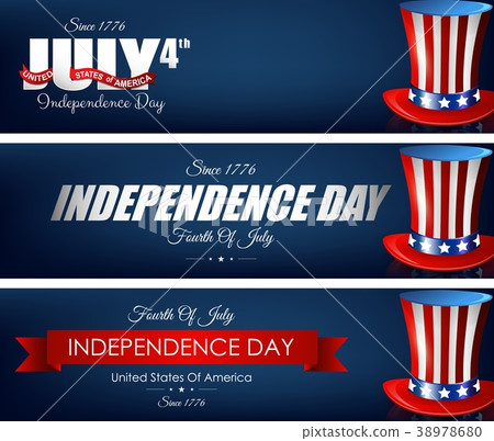 Happy independence day banners with hats 38978680