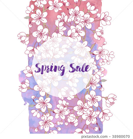 Background with and cherry blossom tree Background with and cherry blossom tree 38980070