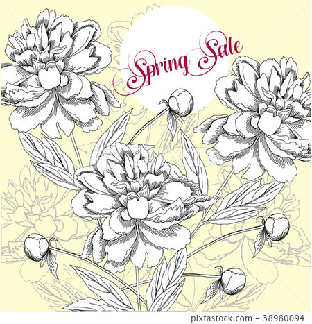 Spring sale background with flowers Spring sale background with flowers 38980094