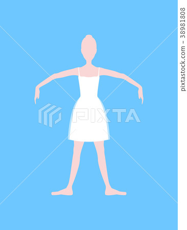 Young Girl Dancer Performs The Five Basic Ballet Positions. Right Proper  Posture, Legs And Hand Placement. For Learning In Studio Or Indoors.  Siolated On Brown Background Royalty Free SVG, Cliparts, Vectors, and