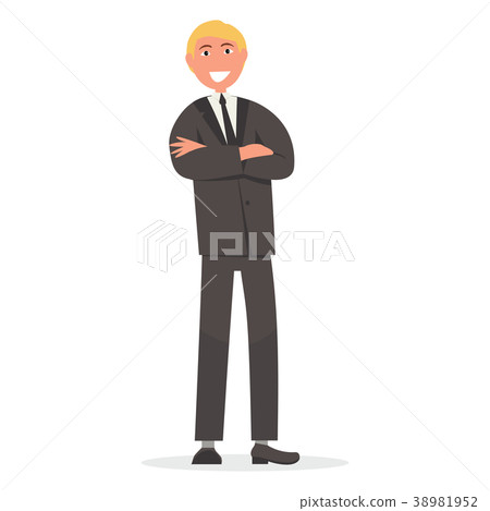 Man in Suit with Crossed Arms on Chest Vector Man in Suit with Crossed Arms on Chest Vector 38981952