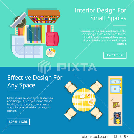 Interior Design, Small Spaces Vector Illustration Interior Design, Small Spaces Vector Illustration 38981983