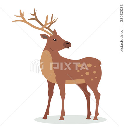 Deer with Horns Vector Illustration in Flat Design 38982028