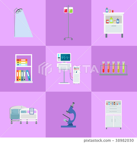 Medical Equipment Icons Set Vector Illustration 38982030